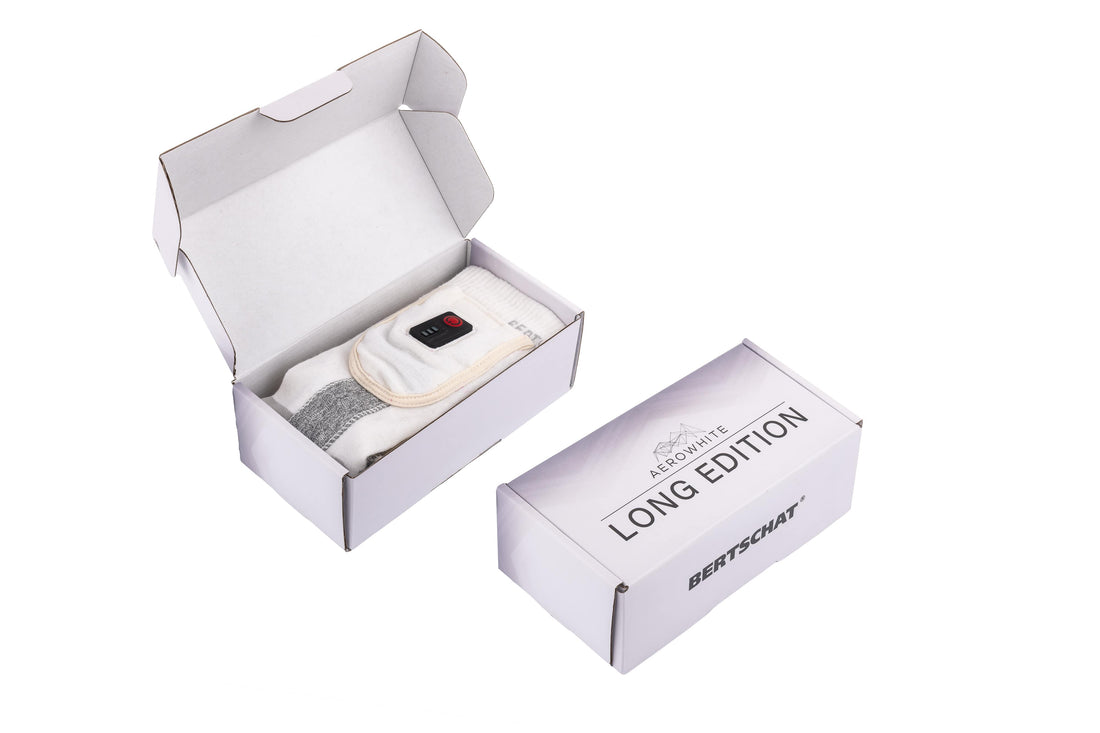Fűthető Zokni – Aerowhite | Téli Sport Edition – USB | Vékony és Tartós